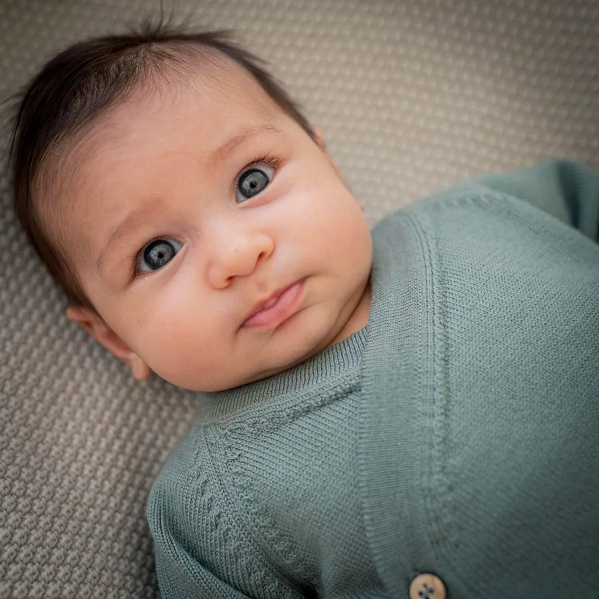 THE WOOLLY BABY JACKET - sage