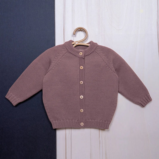 THE WOOLLY CARDIGAN - mauve